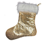 Sequin Stocking: 37cm (L) x 35.5 (W) | Gold