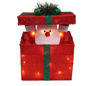Lifted lid Box: Red & Green | Warm White | Santa