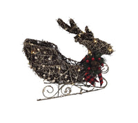 Rattan: 34cm (L) x 34cm (W) | Warm White | Sleigh