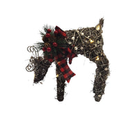 Rattan: 28cm (L) x 29cm (W) | Warm White | Reindeer