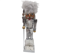 Nutcracker: 35cm | White | With Staff
