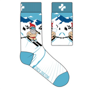 Cotton Sock: Santa Skiing