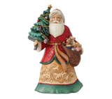 Jim Shore: 13cm(L) x 8.9cm(W) | Santa with toys & tree
