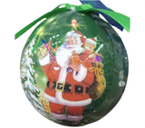 Decorative Bauble: 8cm | Warm White | Santa and Christmas Tree
