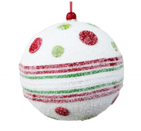 Ball: 12cm | White with Horizontal stripes & dots