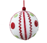 Ball: 12cm | White with Vertical stripes & dots