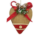 Heart: 15cm | Hessian with Red
