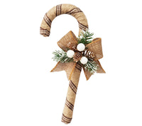 Candy cane: 25cm | Hessian with White