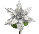 Poinsettias: 35cm | Silver glitter
