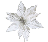 Poinsettias: 28cm | Silver | 5 pack