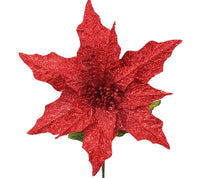 Poinsettia: 35cm | Red glitter
