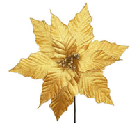 Poinsettias: 28cm | Gold | 5 pack