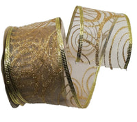 Ribbon: 2.7m (L) x 6cm (W) | Gold glitter spiral