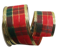Ribbon: 2.7m (L) x 3.8cm (W) | Red and Green checkered