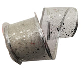 Ribbon: 2.7m(L) x 5cm (W) | Silver mesh with dots