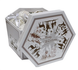 Bauble Decoupage set: 7.5cm | White with Scences