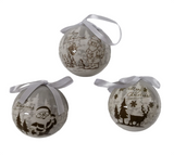 Bauble Decoupage set: 7.5cm | White with Scences