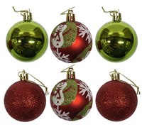 Bauble PVC: 6cm | Red & Lime Decorative