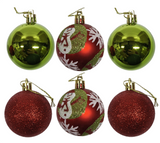 Bauble PVC: 6cm | Red & Lime Decorative