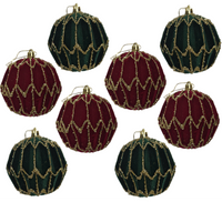 Bauble PVC: 10cm | Burgundy & Dark Green Decorative