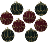 Bauble PVC: 10cm | Burgundy & Dark Green Decorative
