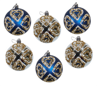 Bauble PVC: 8cm | Blue & Silver Decorative