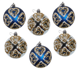 Bauble PVC: 8cm | Blue & Silver Decorative