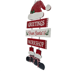 Sign: 58cm(H) x 30cm (W) | "Greeting from Santa`s workshop"