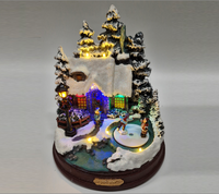 Village: 19cm(D) x 22cm(H) | Children ice skating on lake