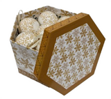 Bauble Decoupage set: 7.5cm | White & Gold