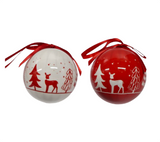 Bauble Decoupage set: 7.5cm | White & Red