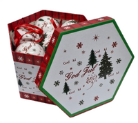Bauble Decoupage set: 7.5cm | White with word