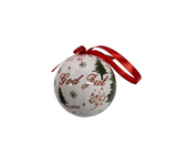 Bauble Decoupage set: 7.5cm | White with word