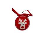 Bauble Decoupage set: 7.5cm | Red