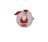 Bauble Decoupage set: 7.5cm | White with Santa