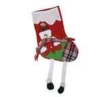 Stocking: 32cm(L) x 22cm(W) | Snowman with hanging legs