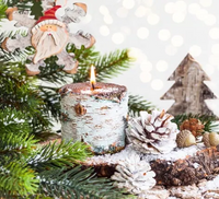 Napkins: Wood candles