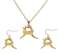 Jewellery: Necklace & Earring set | Gold Reindeers