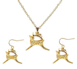 Jewellery: Necklace & Earring set | Gold Reindeers
