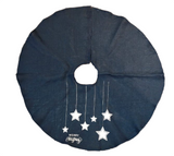 Tree Skirt: Navy with 6 Silver stars | 120cm