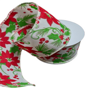 Ribbon: 2.7m (L) x 6.3cm (W) | Poinsettias