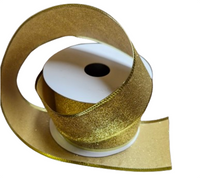 Ribbon: 2.7m (L) x 6.3cm (W | Gold glitter