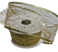 Ribbon: 2.7m (L) x 6.3cm (W) | Gold mesh
