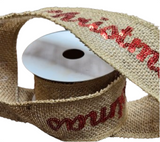 Ribbon: 2.7m (L) x 6cm (W) | Hessian Merry Christmas