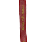 Ribbon: 2.7m (L) x 4cm (W) | Hessian Merry Christmas | Red