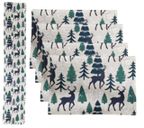 Table runner with placemats: Hessian | Reindeers forest