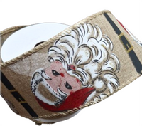 Ribbon: 2.7m (L) x 6.3cm (W) | Hessian Santa face
