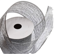 Ribbon: 2.7m (L) x 6.3cm (W) | Silver mesh
