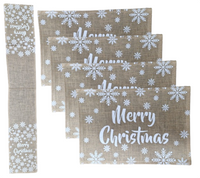 Table runner with placemats: Hessian | Merry Christmas