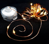 Copper Wire Tea Lights: 2m Warm White | Twinpack